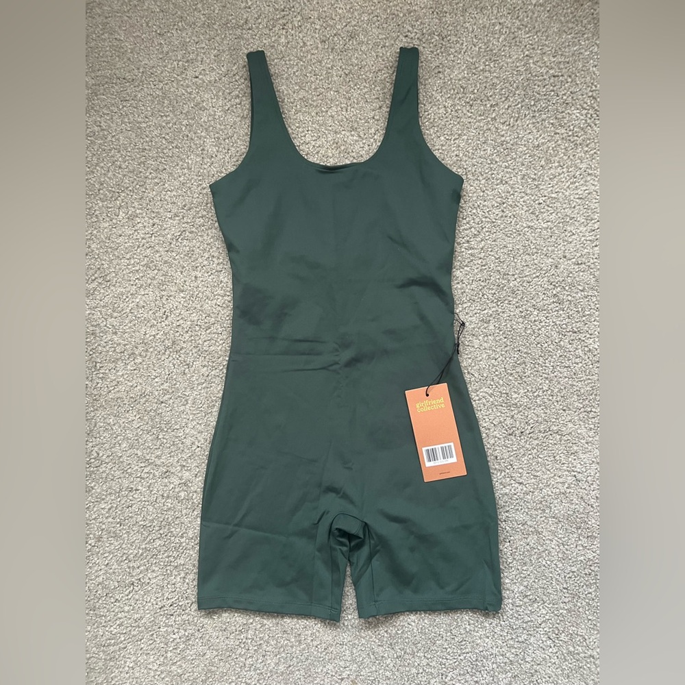 NWT Girlfriend Collective Forest Green Bodysuit/Bike Suit